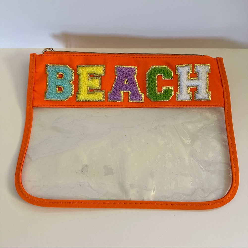 NEW Chenille Letter Clear Pouch